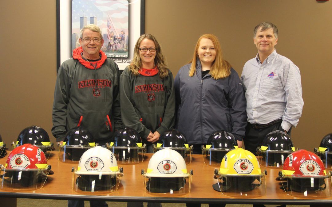 Henry County Telephone Company Purchases New Helmets for Atkinson Fire Department