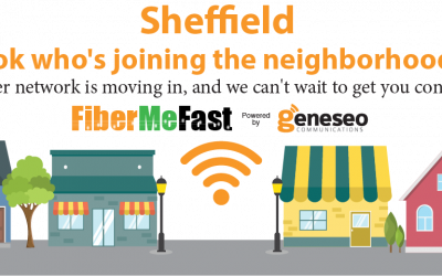 FiberMeFast powered by Geneseo Communications has been selected by the Village of Sheffield, to build a buried 100% fiber-to-the-premises network throughout the village.